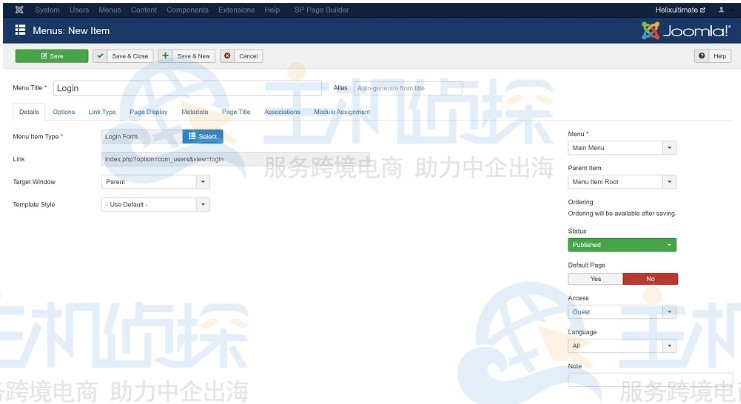 Joomla网站设置重定向和自定义登录的方法