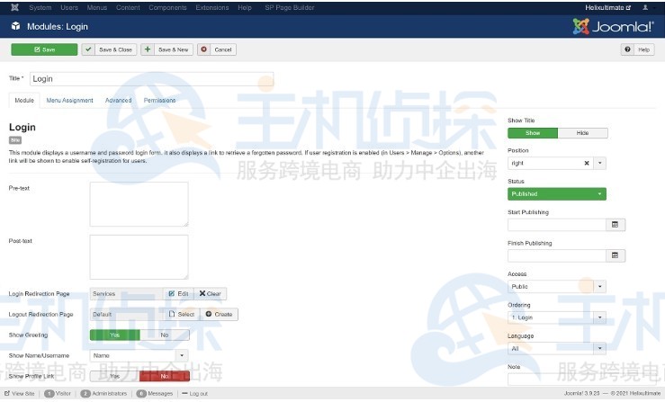 Joomla网站设置重定向和自定义登录的方法
