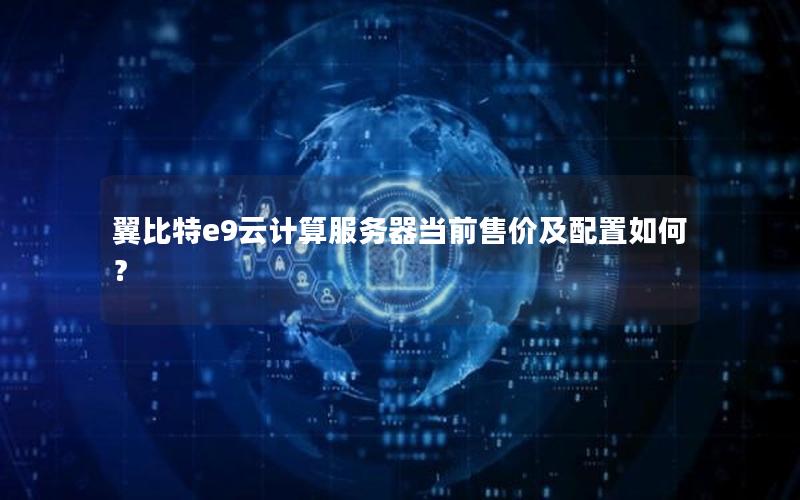翼比特e9云计算服务器当前售价及配置如何？