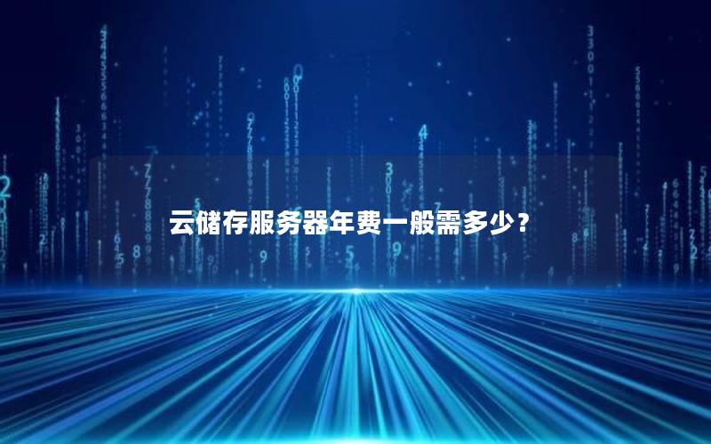 云储存服务器年费一般需多少？