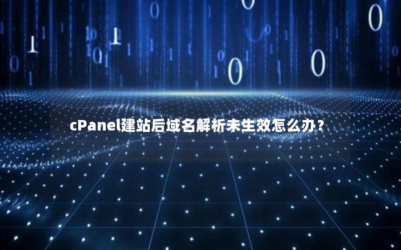cPanel建站后域名解析未生效怎么办?