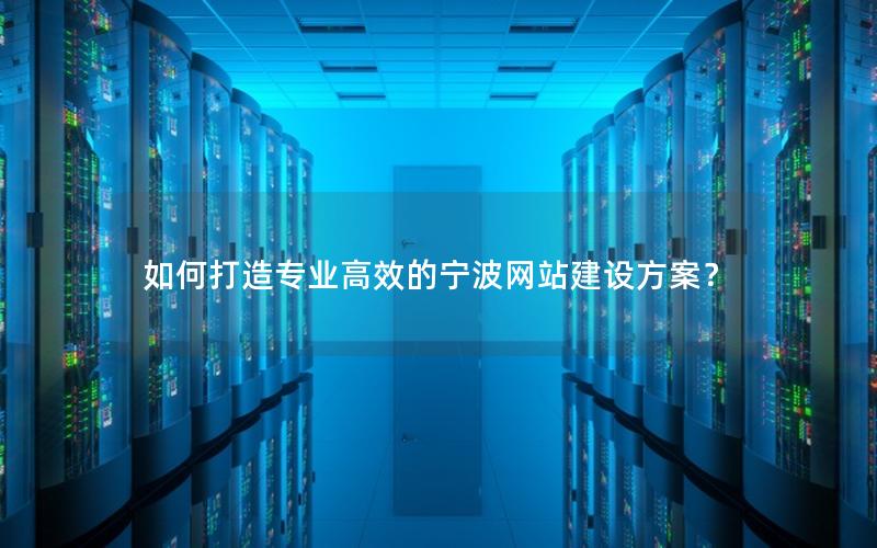 如何打造专业高效的宁波网站建设方案?
