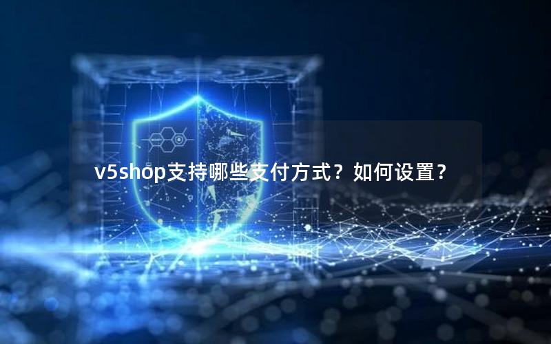 v5shop支持哪些支付方式?如何设置?
