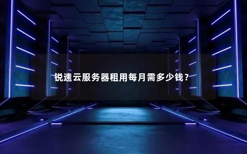 锐速云服务器租用每月需多少钱？