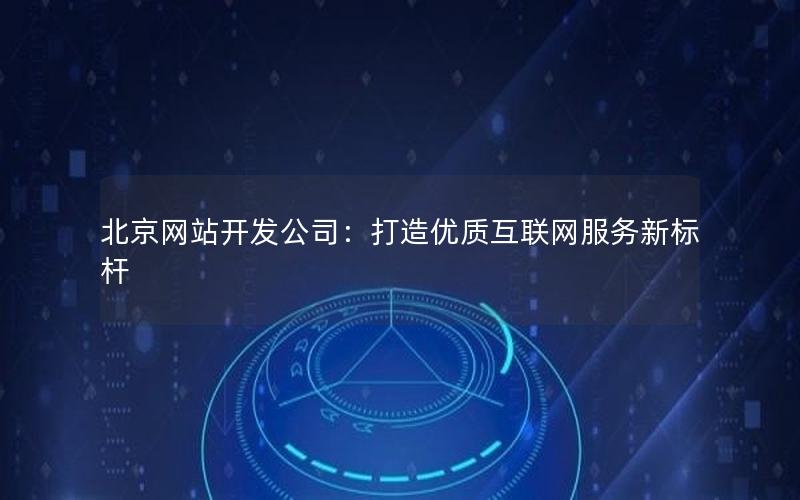 北京网站开发公司：打造优质互联网服务新标杆