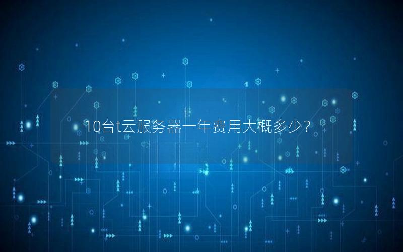 10台t云服务器一年费用大概多少？