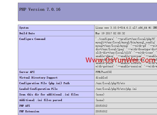 CentOS 7.x编译安装Nginx1.10.3+MySQL5.7.16+PHP5.2 5.3 5.4 5.5 5.6 7.0 7.1多版本全能环境