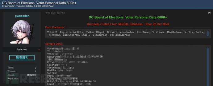 美国华盛顿特区选民数据被盗,背后真相浮出水面!