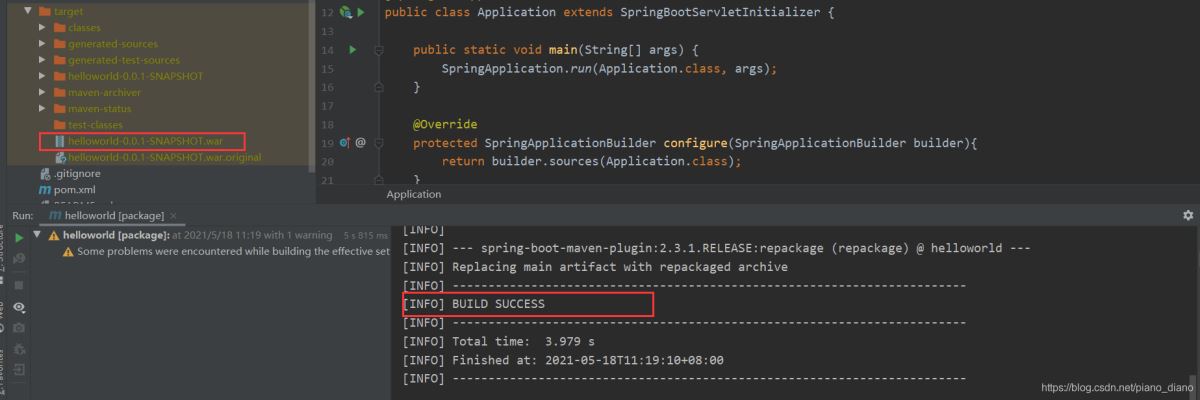 centos环境下使用tomcat 部署SpringBoot的war包