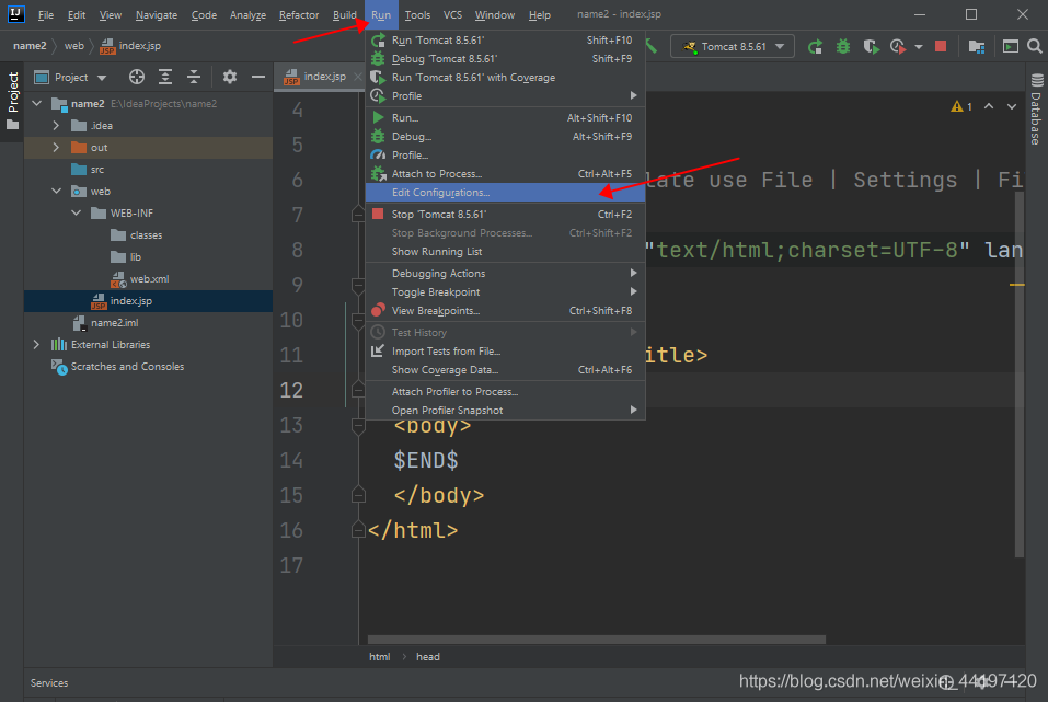 在IDEA 2025.3.1中部署Tomcat并且创建第一个web项目的过程详解
