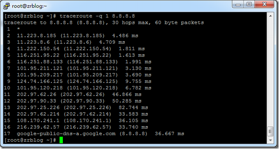 Linux VPS回程路由测试工具：traceroute