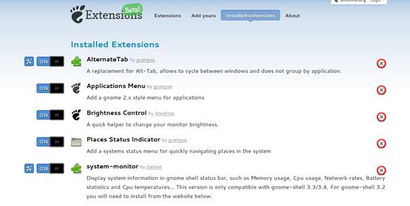 在Ubuntu 12.04中安装Gnome Shell扩展具体的方法