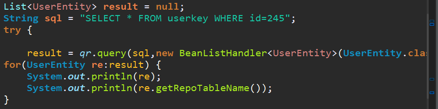 JavaWeb dbutils执行sql命令并遍历结果集时不能查到内容的原因分析
