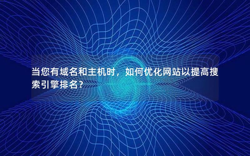 当您有域名和主机时,如何优化网站以提高搜索引擎排名?