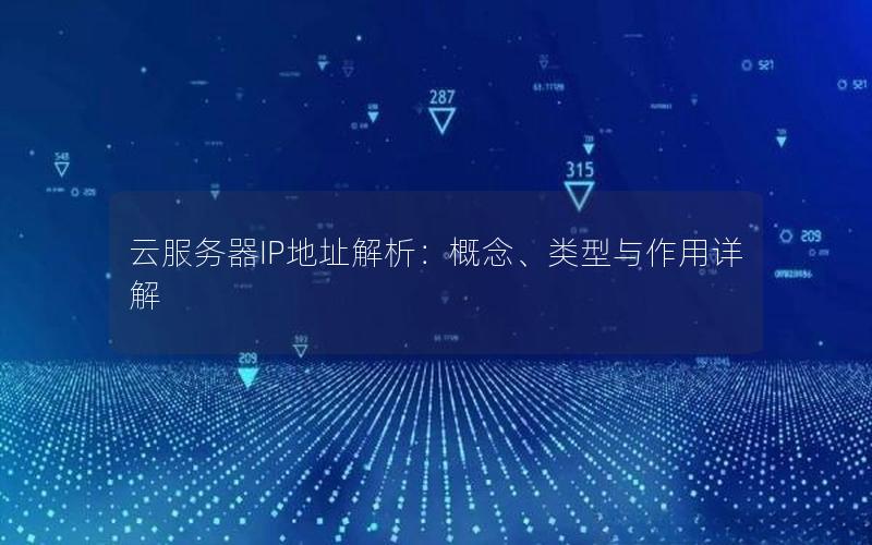 云服务器IP地址解析：概念、类型与作用详解