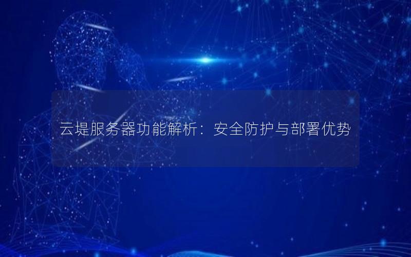 云堤服务器功能解析：安全防护与部署优势
