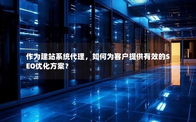 作为建站系统代理，如何为客户提供有效的SEO优化方案？