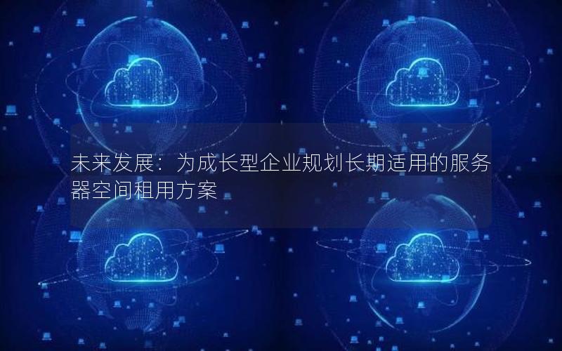 未来发展：为成长型企业规划长期适用的服务器空间租用方案