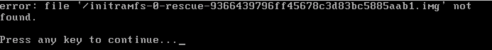 Centos7 开机时遇到initramfs-xxx.img not found错误导致虚拟机无法开启问题处理