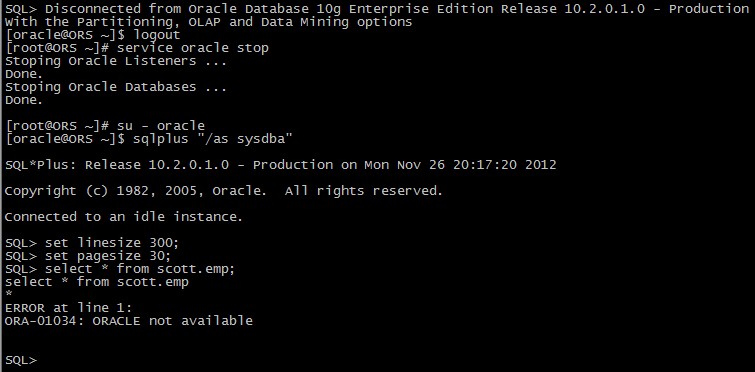 Linux中Oracle服务启动和停止脚本与开机自启动