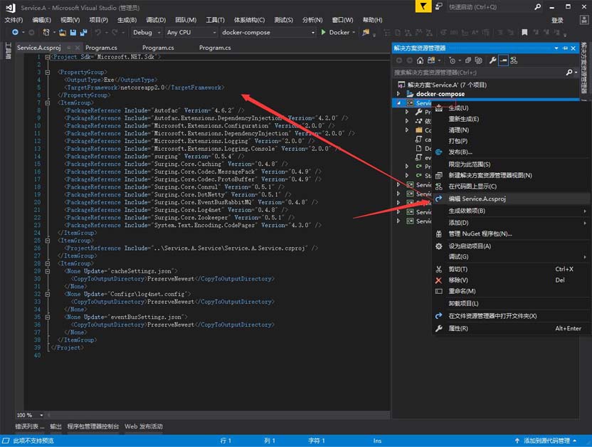 .netcore 使用surging框架发布到docker