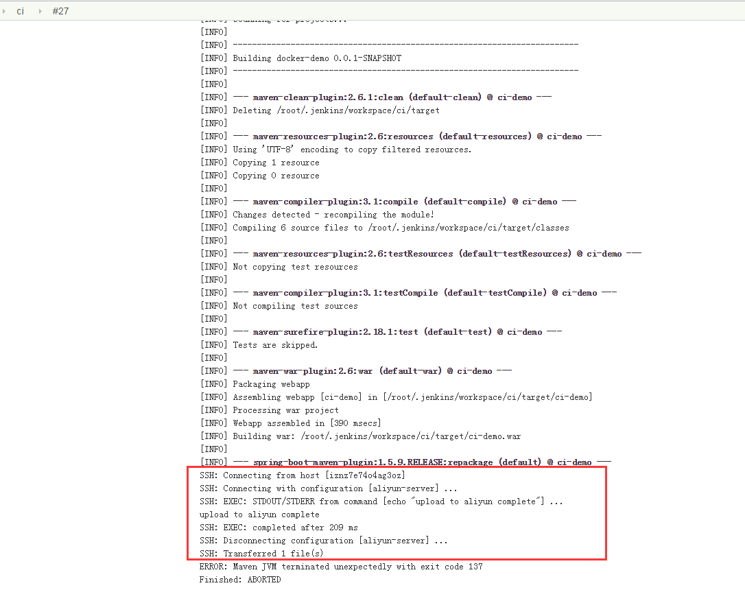 使用docker -v 和 Publish over SSH插件实现war包自动部署到docker的操作步骤