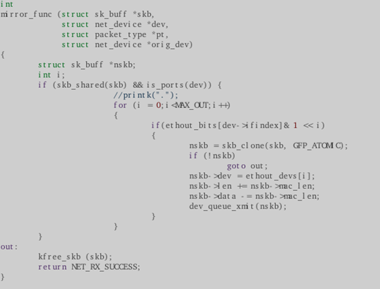Linux内核实现多路镜像流量聚合和复制的方法