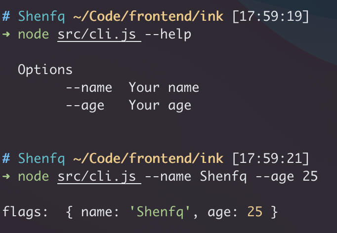 在命令行里也能使用 React