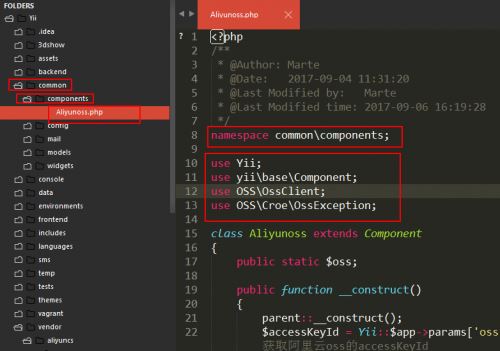 Yii2.0使用阿里云OSS的SDK上传图片、下载、删除图片示例