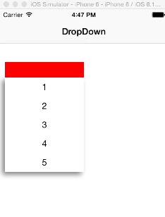 IOS代码笔记之下拉菜单效果