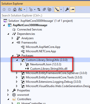.NET Core中创建和使用NuGet包的示例代码