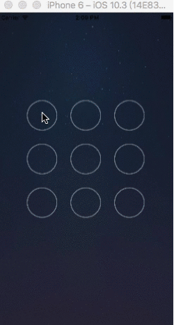 iOS实现九宫格连线手势解锁
