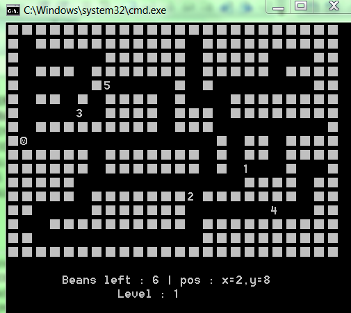 C++实现基于控制台界面的吃豆子游戏