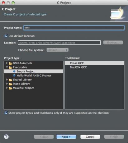 Mac下使用Eclipse编译C/C++文件出现 launch failed, binary not found 解决方案