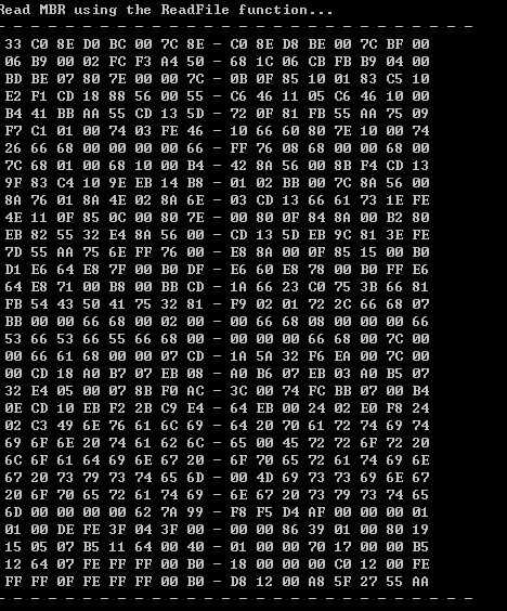 C++采用ring3读取MBR实例