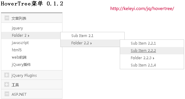 使用jquery菜单插件HoverTree仿京东无限级菜单