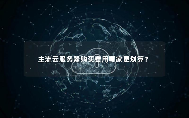 主流云服务器购买费用哪家更划算？