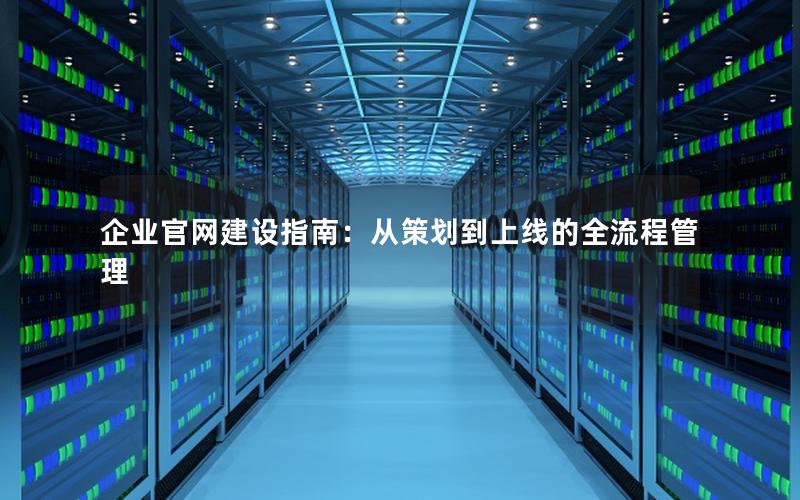 企业官网建设指南：从策划到上线的全流程管理