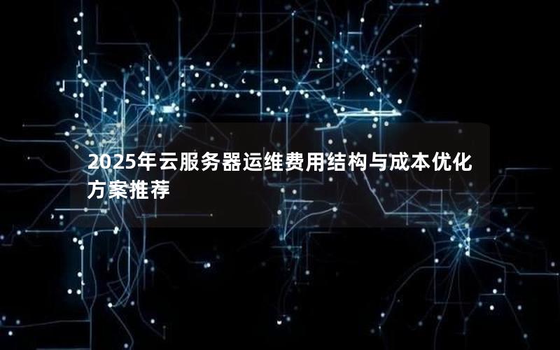 2025年云服务器运维费用结构与成本优化方案推荐