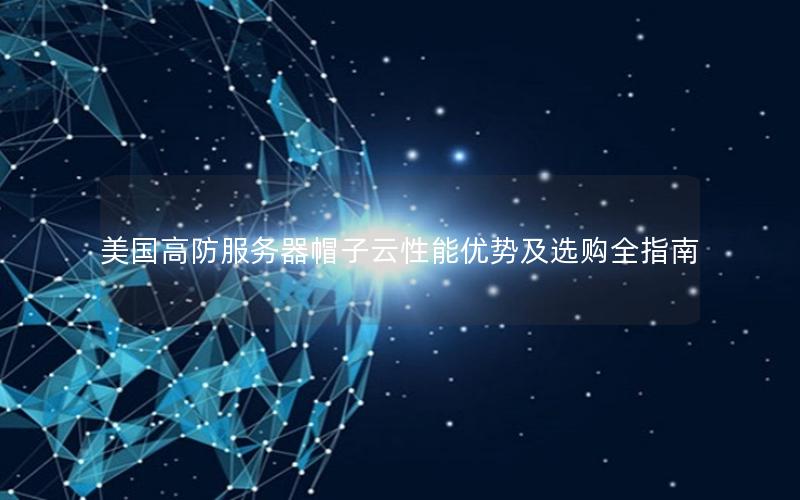 美国高防服务器帽子云性能优势及选购全指南