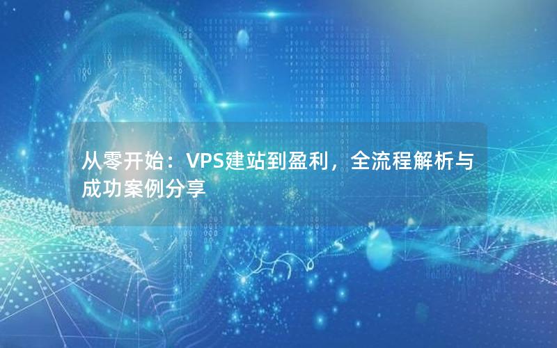 从零开始：VPS建站到盈利，全流程解析与成功案例分享