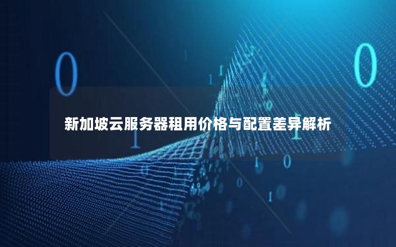 新加坡云服务器租用价格与配置差异解析