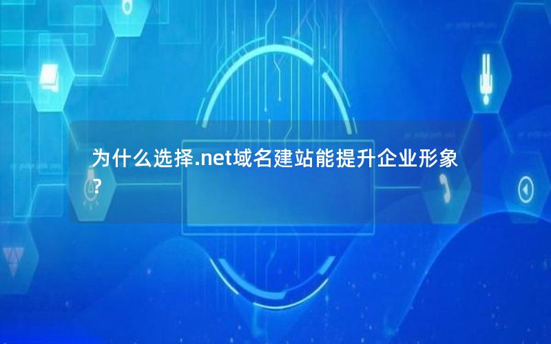 为什么选择.net域名建站能提升企业形象？