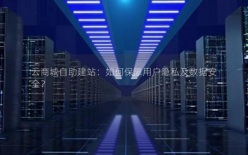 云商城自助建站:如何保障用户隐私及数据安全?