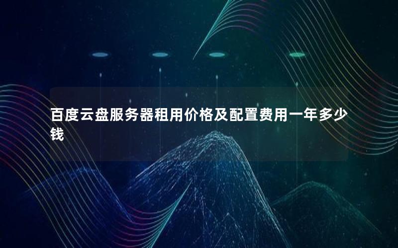 百度云盘服务器租用价格及配置费用一年多少钱