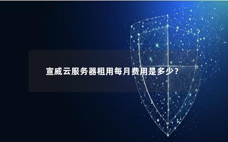 宣威云服务器租用每月费用是多少？