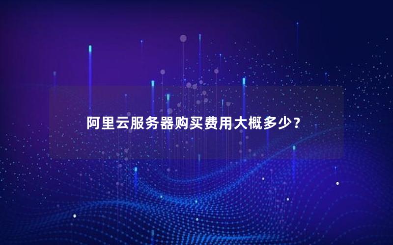 阿里云服务器购买费用大概多少？