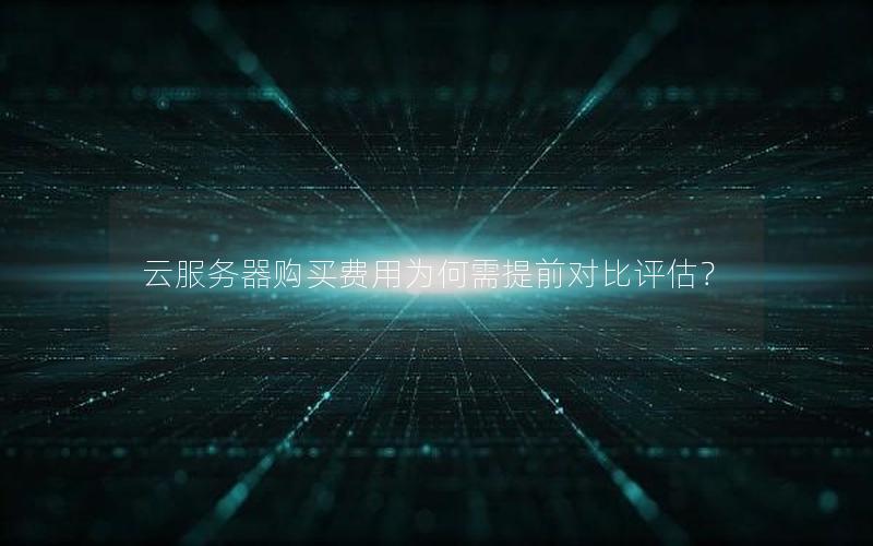 云服务器购买费用为何需提前对比评估？