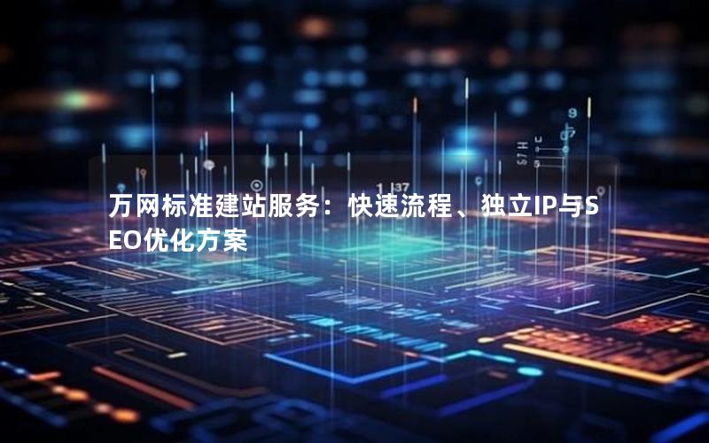 万网标准建站服务:快速流程、独立IP与SEO优化方案