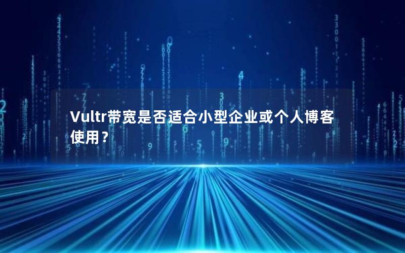 Vultr带宽是否适合小型企业或个人博客使用？